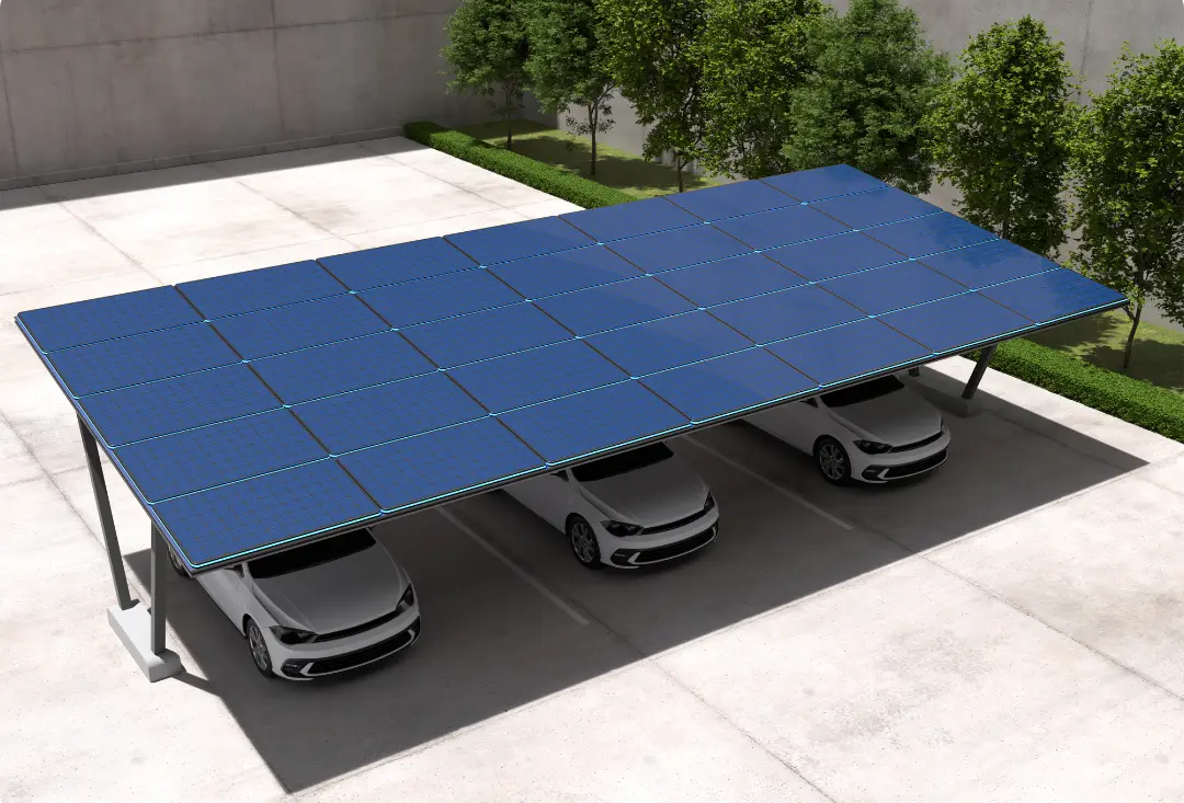 Parking avec ombrière photovoltaïque