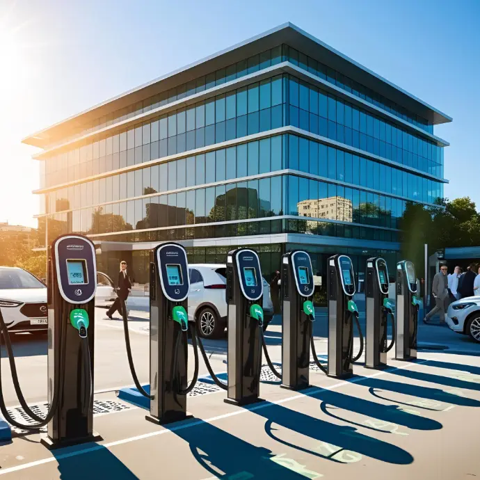 Bornes de recharge sur parking d'entreprise